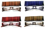 Art Wear Readers Glasses +2.75 Striped Pattern Matching Soft Case. Fixed Price $11.95.