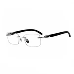 Silver Frame Eye Glasses Black Arm Rectangle Hip Hop Clear Lens Rimless. Fixed Price $21.99.