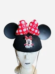 Minnie Mouse Disney Ears Hat Red Polka Dot Bow Adult 55CM Black New Women. Fixed Price $39.99.