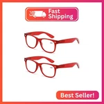 V.w.e. 2 Pairs Transparent Neon Color Deluxe Reading Glasses - Comfortable Styli. Fixed Price $18.26.
