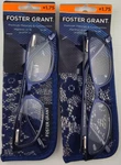 Foster Grant Reading Glasses Readers 1.75 "isa' Navy Blue W/case ( 2 Pc ). Fixed Price $29.95.