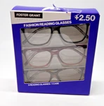 Design Optics Foster Grant Fashion Reading Glasses +2.50 3 Pack. Fixed Price $10.00.