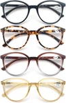 Women Reading Glasses 4PACK Large Round Frame Readers Spring Hinges With Pouch. Fixed Price $28.99.