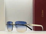 Cartier Silver Buffs CT0286O Gradient Blue/brown Lens White Horn 57-17-145MM. Fixed Price $299.00.