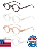 Jm 4-PACK Retro Round Reading Glasses Spring Hinge Readers Women. Fixed Price $30.76.