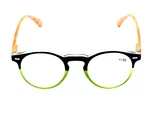 Ladies Reading Eye Glasses + Pouch Women 1.50 Black Green Faux Bamboo Sale. Fixed Price $12.97.