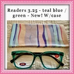 Reading Eye Glasses & Soft Case +3.25 Teal Blue / Green. New! Unbranded. Perfect. Fixed Price $12.00.