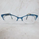 Bloom Optics Eyeglasses Frame Women's Rosa Turq Metal Half Rim Cateye 48-16-140. Fixed Price $35.99.