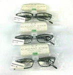 Magnavision +1.50 Women Black & Silver Rectangle Reading Glasses 3 Pair!. Fixed Price $9.95.