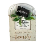Picture Frame Ornament Distressed Wood Joy Christmas Family Rectangle Photo Gift. Fixed Price $10.77.