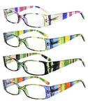 Eyekepper 4 Pack Reading Women Readers Painted Eyeglasses Spring Hinge. Fixed Price $18.99.
