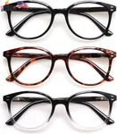 Sigvan 3 Pack Reading Glasses Spring Hinge Stylish Readers Black/tortoise For Me. Fixed Price $18.09.