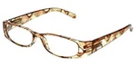 Calabria 759 Designer Reading Glasses & Match Case Tan Brown Crystal Mosaic +1.5. Fixed Price $24.95.