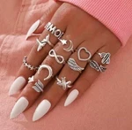 Women's Fashion Jewelry Silver Bohemian Amor Moon Vintage Ring Set Geometric 54. Fixed Price $11.66.