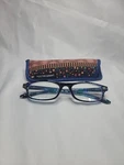 Foster Grant Geometric Reading Glasses W Case 50/19-143 PD58.5 +3.25 Allegra Nav. Fixed Price $11.95.