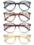Modfans Women Reading Glasses 4PACK Large Round Frame Readers Spring Hinges W.... Fixed Price $27.83.