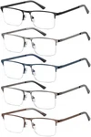 Eyecedar 5 Pack Quality Reading Glasses Men Metal Half Frame Spring Hinges Blue. Fixed Price $36.79.