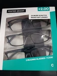 Design Optics Foster Grant +2.00 3 Reading Glasses 1 Case New. Fixed Price $11.99.