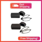 Prtcslwd 2 Pack Folding Reading Glasses Stainless Steel Mini Anti-blue Light Blo. Fixed Price $16.94.