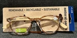 New Piranha Natural Earth Bamboo +1.25 Reader Case & Cleaning Cloth. Fixed Price $15.99.