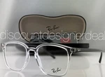 Ray-ban Square Eyeglasses Clear Black Frame Demo Lenses RB7185 5943 52MM. Fixed Price $79.99.