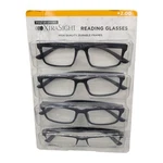 Foster Grant Xtrasight Reading Glasses 4 Pack Black Rectangular Frames +2.00. Fixed Price $11.99.
