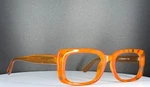 Vtg A. J. Morgan 26089 Orange Womens Square Full Rim Eyeglasses Frames Only. Fixed Price $39.99.