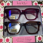Nicole Miller +2.00 Blue Light Block Reading Glasses Womens Pr Box Red&tort. Fixed Price $34.00.