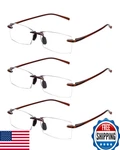 Teraise Rimless Reading Glasses 3-PACK Lightweight Frameless Readers. Fixed Price $28.48.