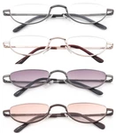 Reading Glasses Fashion Reader Spring Hinged Half Rim Metal Frame Moon Shaped. Fixed Price $17.95.