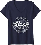 Anti Social Book Club Fan Go Away Im Reading Funny Ladies' V-neck Tshirt. Fixed Price $16.99.