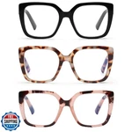 Doovic 3 Pack Oversized Reading Glasses For Women Blue Light Blocking Square. Fixed Price $34.99.