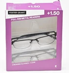 Design Optics Foster Grant Kyne Full Metal Square Reading Glasses +1.50 - 2 Pack. Fixed Price $16.95.