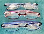 Feivsn 3-PAIR Rimless Reading Glasses 2.5 & 2.75- Women Lightweight Spring Hinge. Fixed Price $14.00.