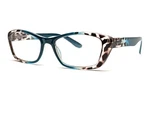 Lulu Guinness LR13 +1.5 Tea Readers Glasses: Brown & Blue Animal Print 53-18-145. Fixed Price $19.99.