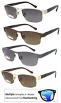 Metal Frame Progressive Reading Sunglasses 3 Strengths 1 Reader Half Rim. Fixed Price $15.99.