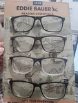Eddie Bauer Men's Reading Essentials Designer Glasses +2.50 Set Of 4 Readers. Fixed Price $26.95.
