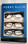 Perry Ellis Premium Reading Glasses For Men 3 Pack +2.5 Black, Brown, Blue. Fixed Price $19.99.