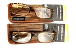 2 - Pair Foster Grant Reading Glasses Boston Brown Tort With Case. Fixed Price $25.84.
