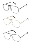 Eye Zoom 3 Pack Readers Metal Frame Square Aviator Style Geek Reading Glasses. Fixed Price $19.99.