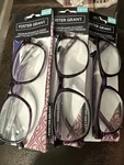 (3)MAGNIVISION Foster Grant Purple Elana Women Reading Glasses W/case 1.75 10Z. Fixed Price $29.99.