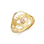 Women 14K Yellow Rose Real Gold Amor Love Diamond Cut Fashion Ring Band. Fixed Price $288.70.