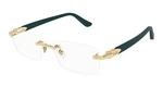New Cartier CT0287O 009 Gold Green Transparent Authentic Sunglasses Frame 54-18. Fixed Price $1195.99.