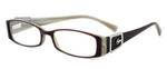 Calabria Designer Reading Glasses 814 Nutmeg Brown White Marble Silver Crystals. Fixed Price $14.95.