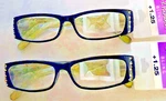 Ez Reader Maxine Women's Reading Glasses Set Of Green/plum Bling +1.25. Fixed Price $15.99.