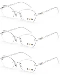 Luff Women Rimless Blue Blocking Reading Glasses Lightweight Metal. Fixed Price $27.29.