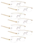 Lur Reading Glasses 7 Pack Small Lens Rimless Readers (yellow Arm). Fixed Price $43.62.