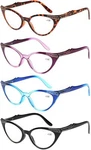 Kerecsen 4 Pack Ladies Stylish Cateye Reading Glasses Spring Hinge Readers Women. Fixed Price $15.99.