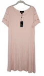Ronni Nicole Women Light Pink Eyelet Short Sleeve Rayon Jersey Dress Sz New. Fixed Price $24.99.