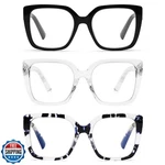 Doovic 3 Pack Oversized Reading Glasses For Women Blue Light Blocking Square. Fixed Price $27.99.